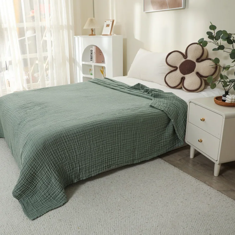 100% katoenen mousseline deken, 6-laags lichtgewicht ademende gaasdeken voor bank, sofa, zachte deken voor alle seizoenen voor bed