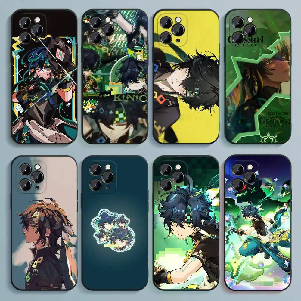 

G-Genshin Impact Kinich (1) Phone Case For iPhone 17,16,15,14,13,12,Pro,Max,Plus,E,SE4,Air,Mini Black Soft Cover