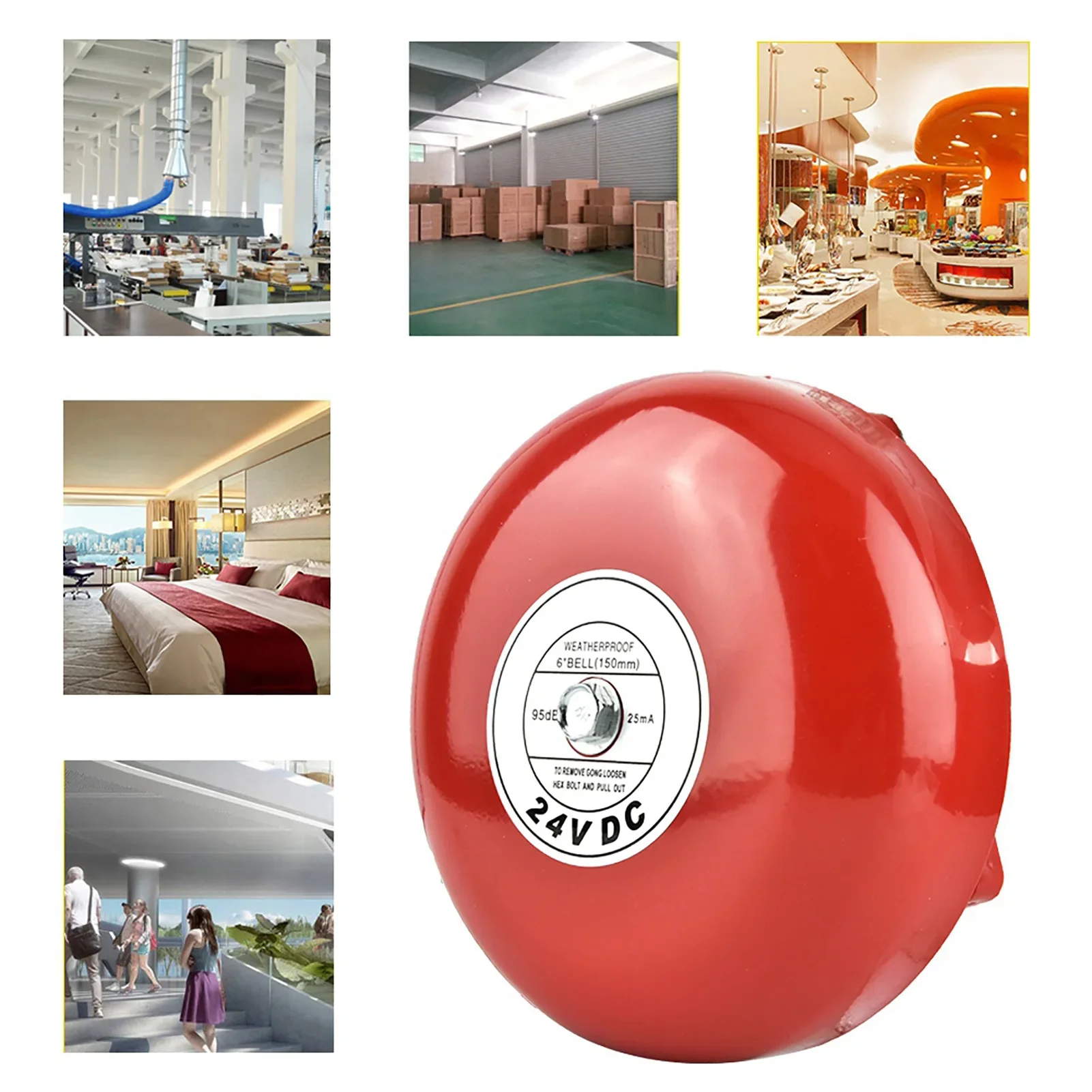 

Fire Alarm Bell 24V Metal Round Annunciator Bell Safety Fire Alarm Bell Safety Fire Alarm Bells