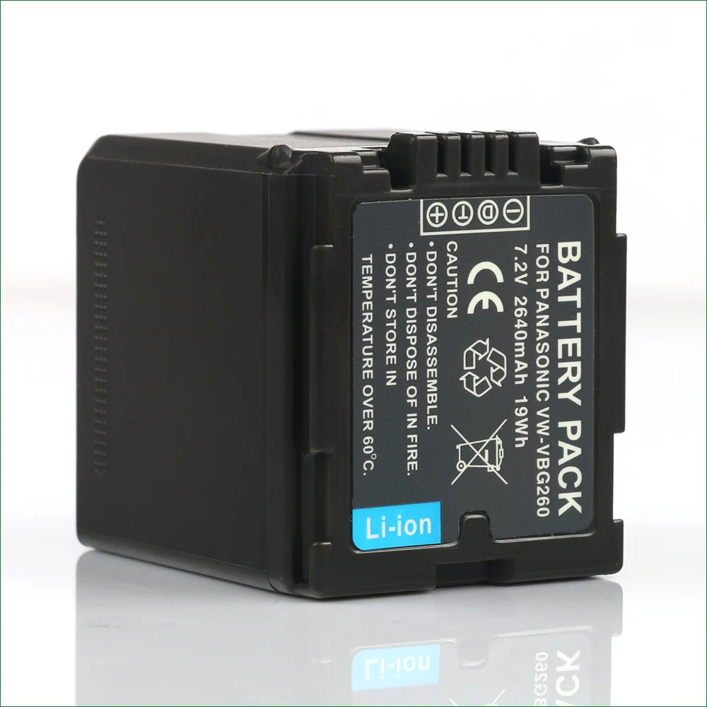 VW-VBG260 Battery 2640mAh Camera Batterie For Panasonic HDC-TMT750 HDC-TM20 HDC-TM200 HDC-TM300 HDC-TM350 HDC-SD100