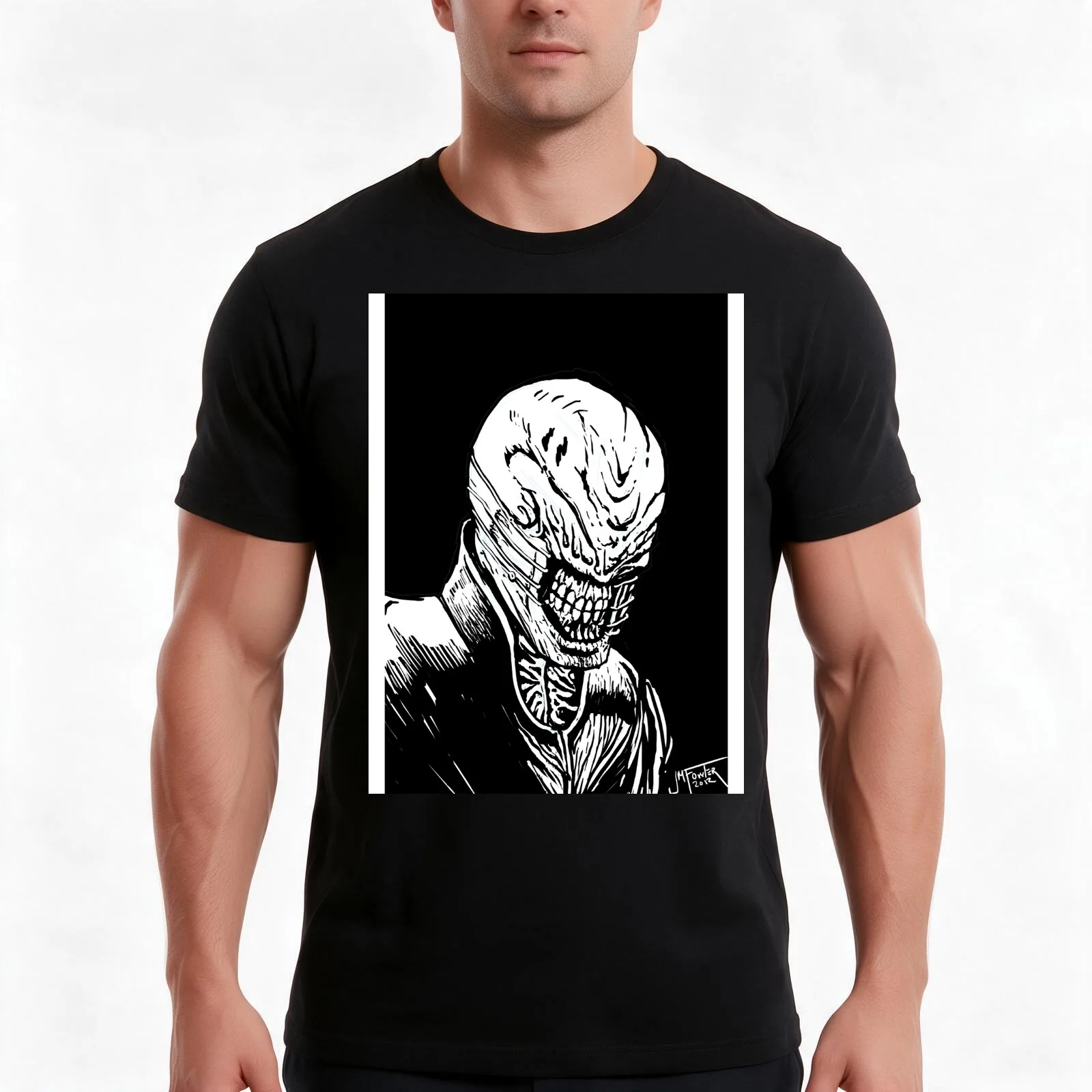 Hellraiser Cenobite Chatterer Graphic T-Shirt, Summer Casual Cotton Tee, Oversized Streetwear Tops, Vintage Graphic Print