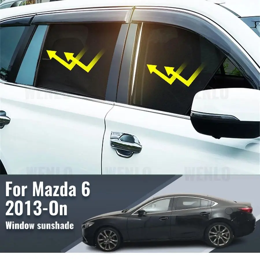 

For Mazda 6 2014-2024 Magnetic Car Sunshade Visor Front Windshield Frame Curtain Baby Rear Side Window Sun Shade Shield