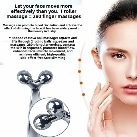 Mini Portable Face Massager Y Shape 3D Beauty Roller Manual Facial Massage Tool for Skin Tightening and Relaxation Face Massager