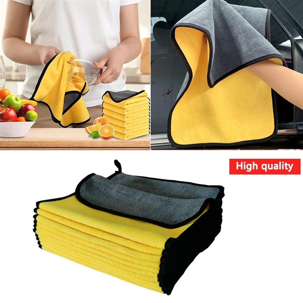 3/10/20pc Truck Car Wash Towel Thickened Absorbent Microfiber Towel Car Cleaning Dry Cloth Car Care Cloth Car Wash Rag Detailing