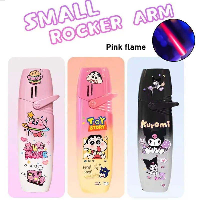 

Cartoon Gradient Multi-color Lighter Pink flame Inflated Jet Cigar Lighter Refillable Butane Gas Fuel lighter Gifts For Girl