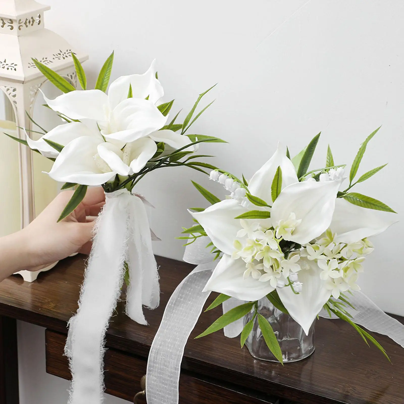 Ramo de boda para novia, dama de honor, ramo de novia para regalo del día de San Valentín