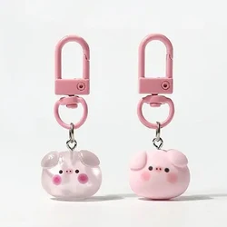 1Pair Cute Sweet Pink Pig Keychain Pendant Cartoon Versatile Charm Key Rings Exquisite Backpack Decoration Accessories Gifts
