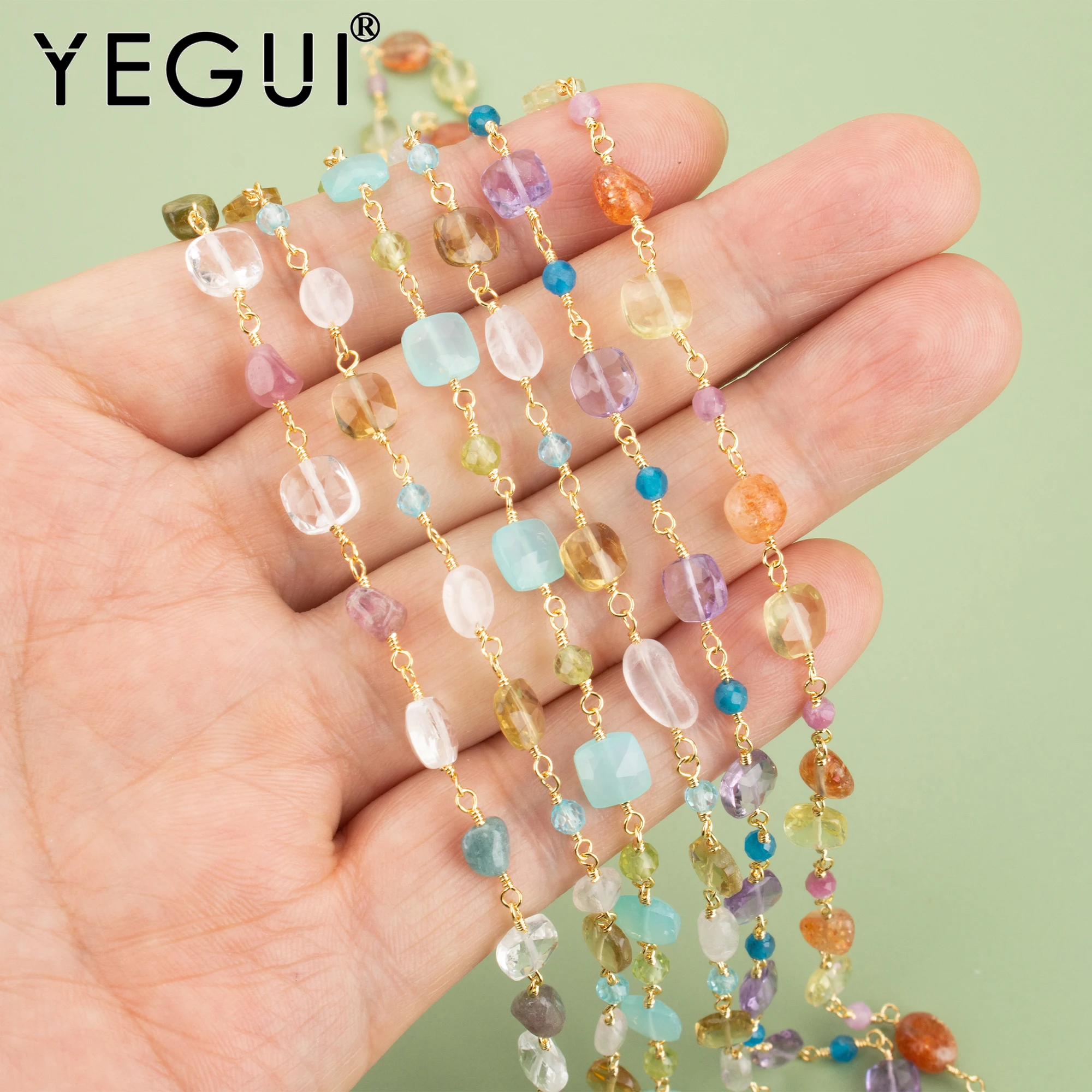 

YEGUI, 50 см/лот, C462, цепочка, позолота 18 карат, медь, без никеля, натуральный камень, браслет/ожерелье своими руками, ручная работа, изготовление украшений