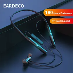 EARDECO 180 Hour Playback Bluetooth Headphones Bass Wireless Headphones Earphones with Mic Stereo Neckband Sport Headset TF Card