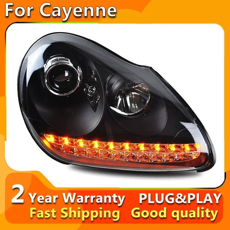 

Car Styling LED Head Lamp for Porsche Cayenne headlights for Cayenne LED angle eyes drl H7 hid Bi-Xenon Lens low beam