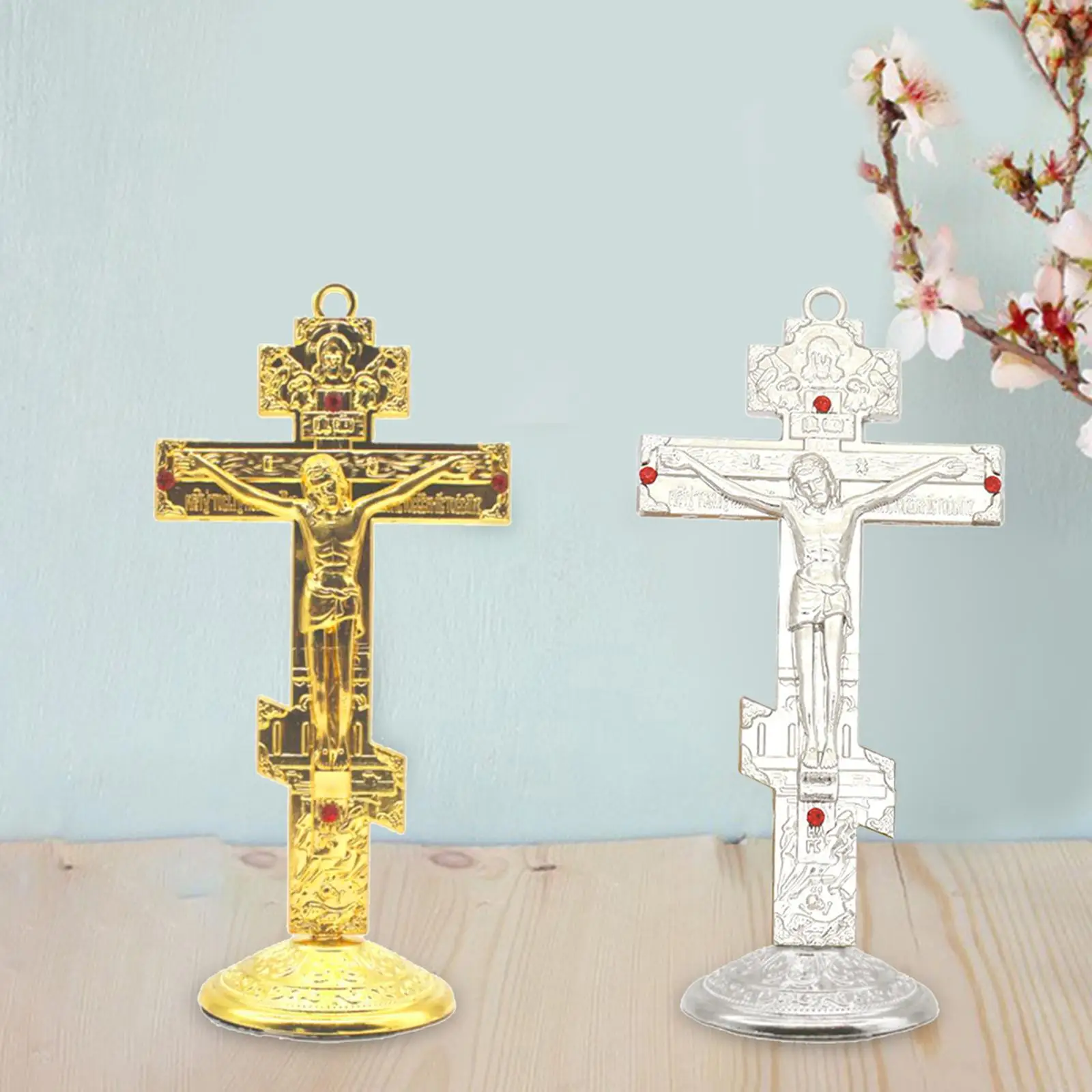 Jesus Cross for Desk Easy Installation Prayer Utensils 6.7x14cm Home Decor