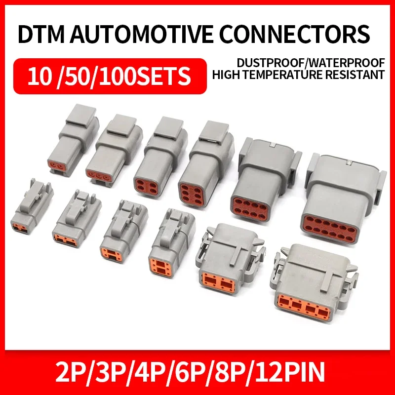 

Deutsch DTM connector waterproof connector male and female head wiring terminal wiring harness plug socket DTM04-2P DTM06-2S