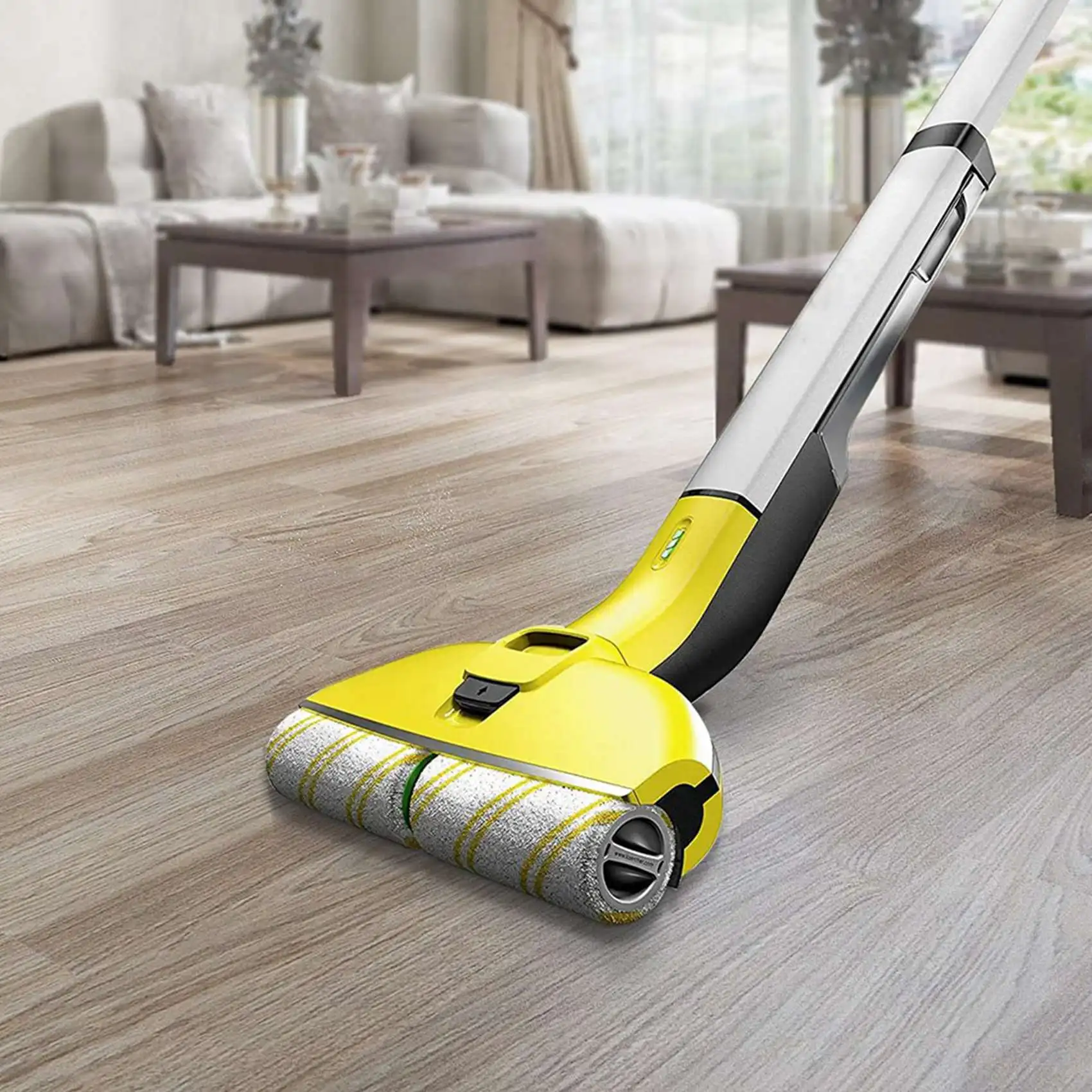 

Набор из 4 роликов BAAJ для электрических моющих пылесосов Karcher FC5, FC7, FC3, FC3D, сменные ролики 2.055-006.0, желтые