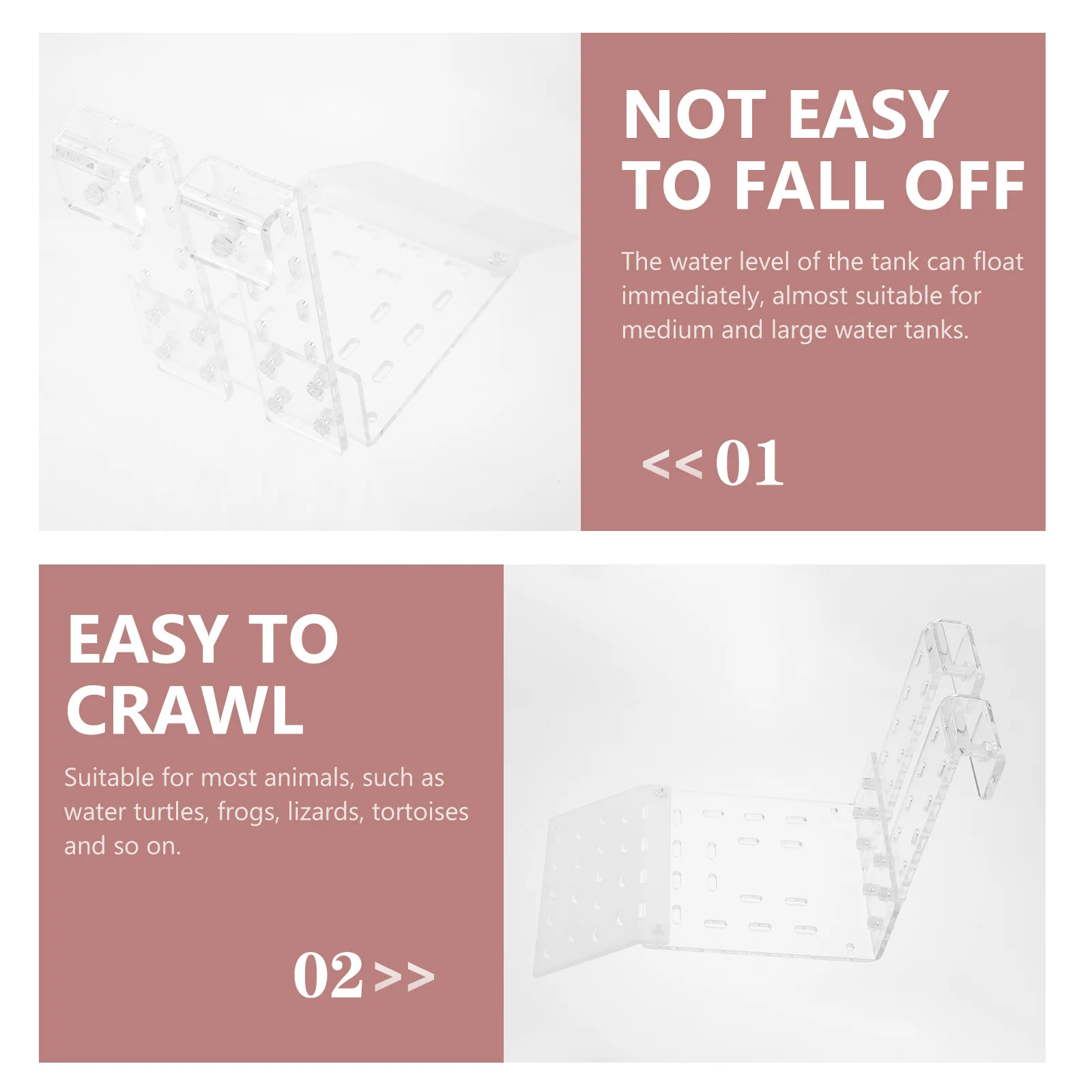 منصة الفرح السلحفاة شفافة من الأكريليك الزواحف للسلحفاة الضفادع السحالي السلحفاة حوض السمك شرفة السلاحف الحيوانات الأليفة