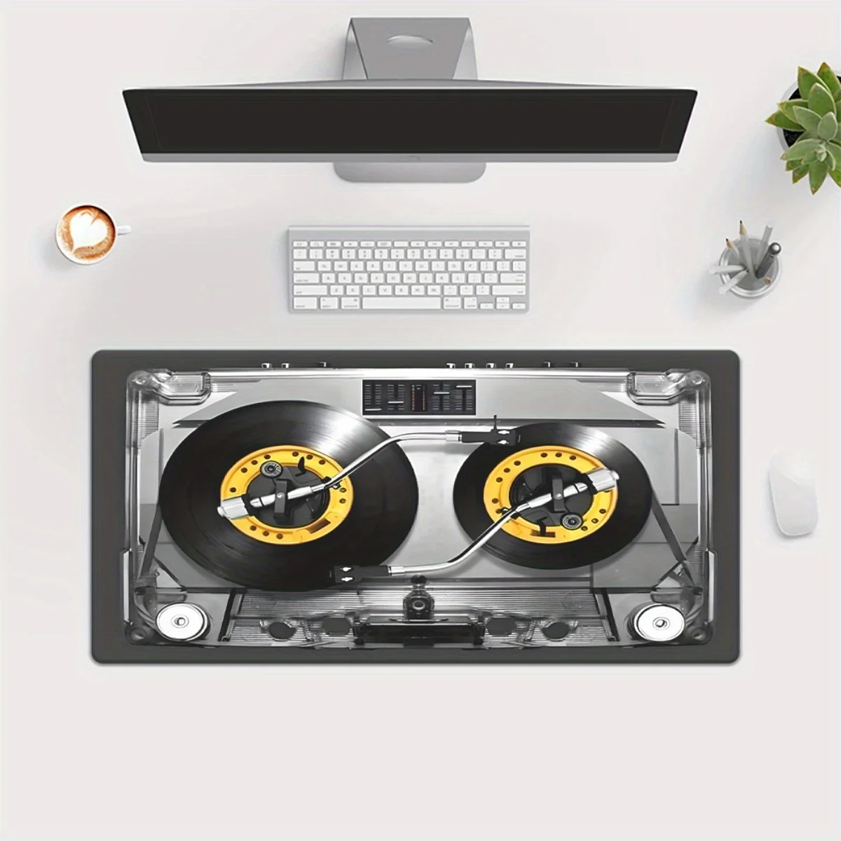 Vintage cassette player pattern high-definition printing XXL mouse pad rubber table pads suitable for gaming keyboards and PCs