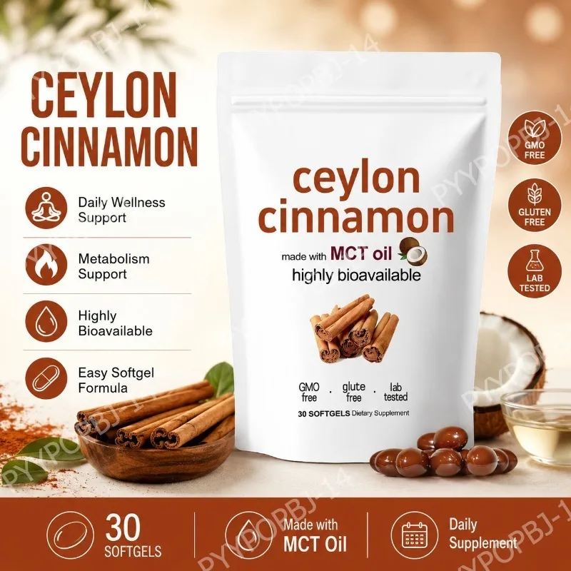 Ceylon Cinnamon Softgels with MCT Oil Daily Wellness Support Highly Bioavailable 30 Softgels