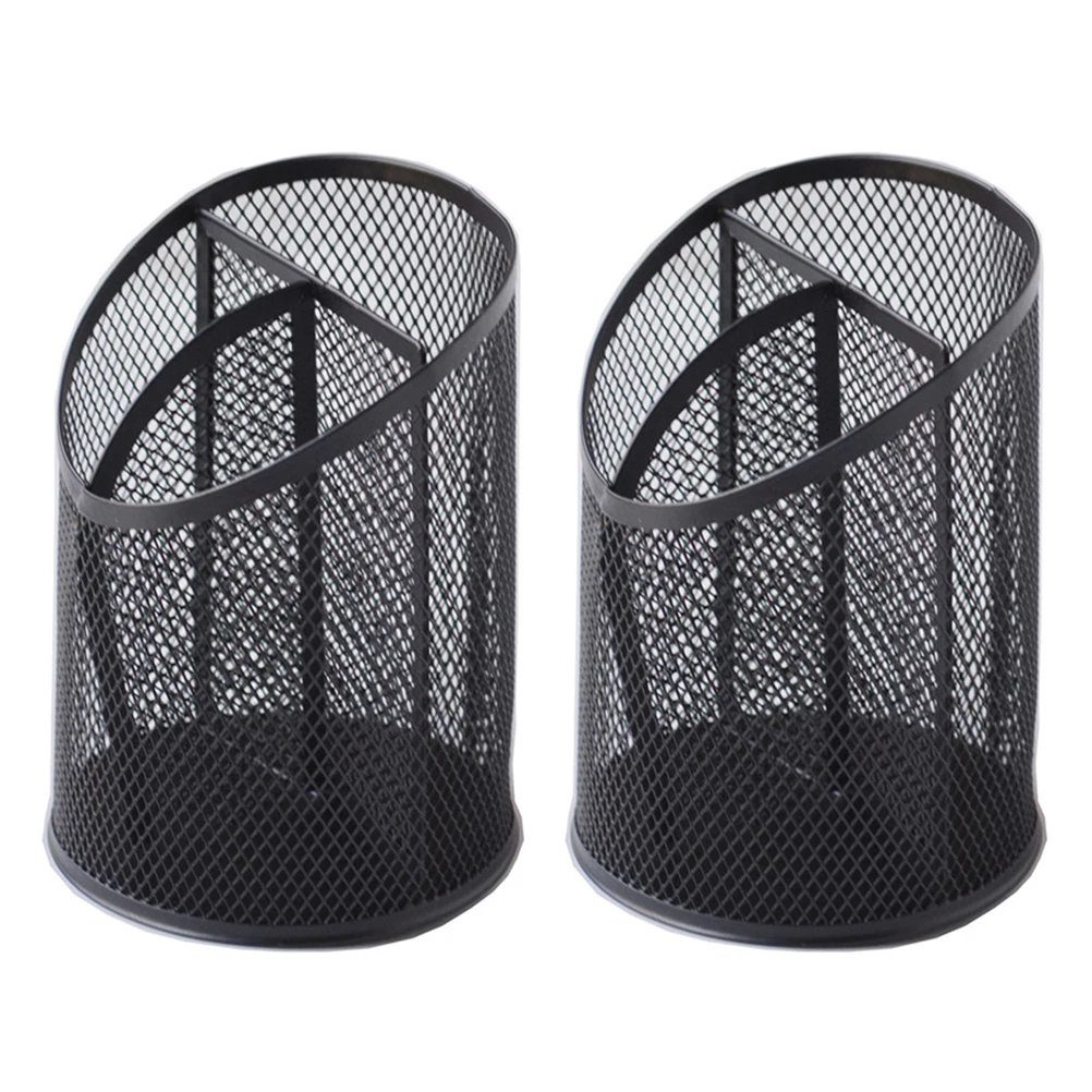 

2pcs Pen Holder Desk Organizer Mesh Pen Cup Pencil Cup Makeup Brush Holder Stylish Desktop Vanity Organizer Premium Material