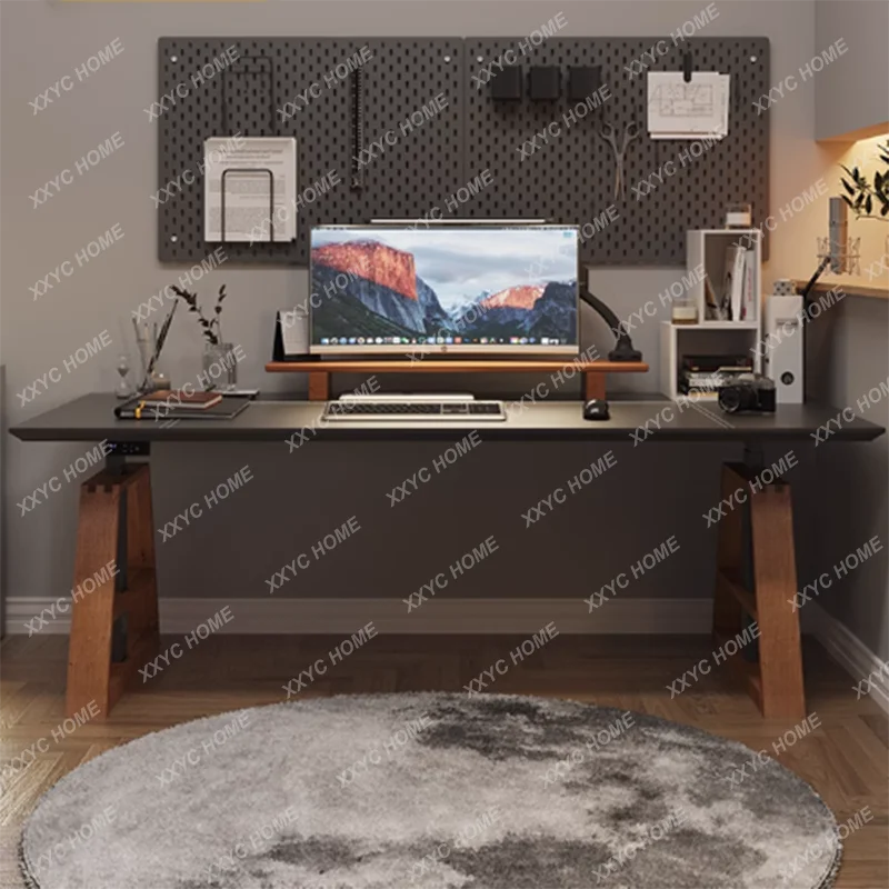 A Asthetic Black Table Adjustable Elevate Modern Electric Desk Standing Executive Writing Escritorio Office Furniture