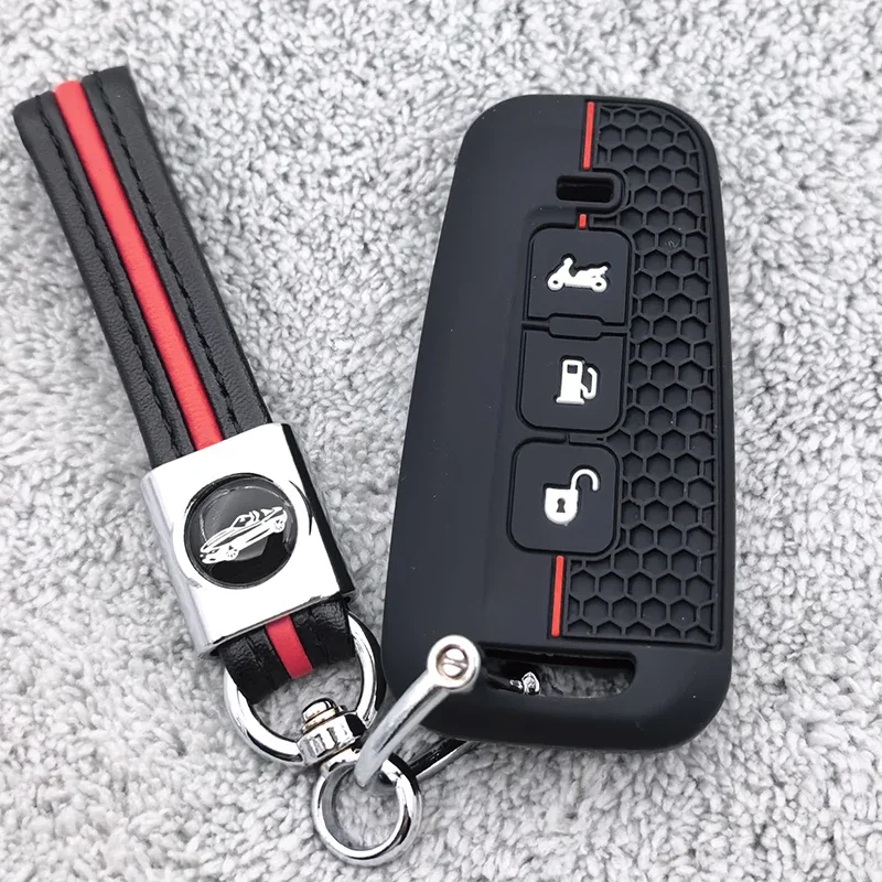Hot Sale Silicone 3 Buttons Remote Motorcycle Key Case for Piaggio Beverly 400 Beverly400 Cover Shell Keychain Fob Accessories