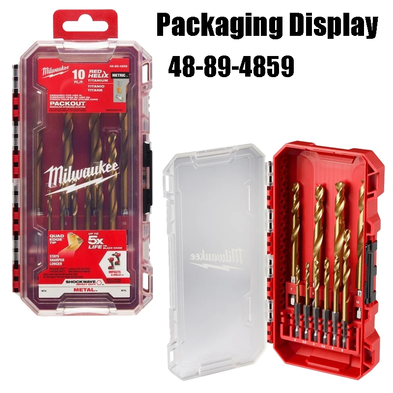 Milwaukee 48-89-4859 Durable Driver Bit Drill Set Tool Accessories 10PC Drilling Holes Carpentry Twist Drill Power Tool Accessor