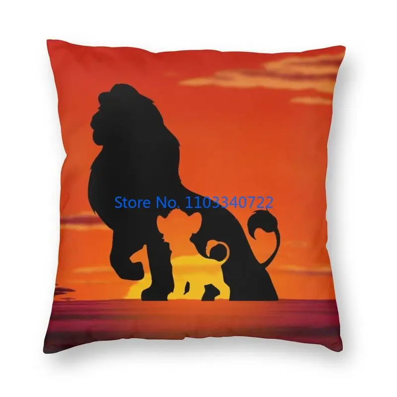 The Lion King Simba e Mufasa fodera per cuscino in peluche federa per cuscino divano Car Home Decor 45x45cm regalo di compleanno per bambini