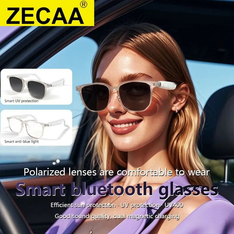 

ZECAA Smart Wireless Bluetooth Intelligent Audio Glasses Listen To Music Hand Free Answer Phone Call Bluetooth Smart Glasses
