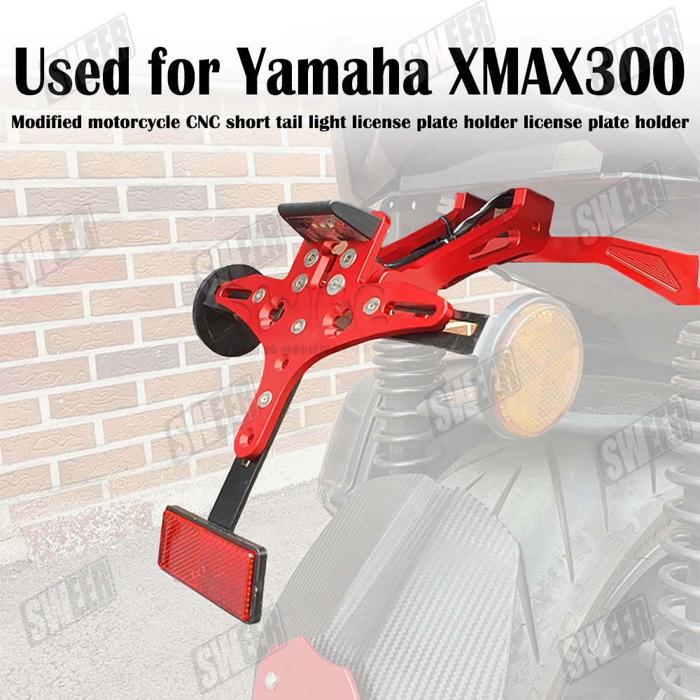 

Suitable For Yamaha XMAX300 motorcycle modification light strip license plate holder 2017-2022