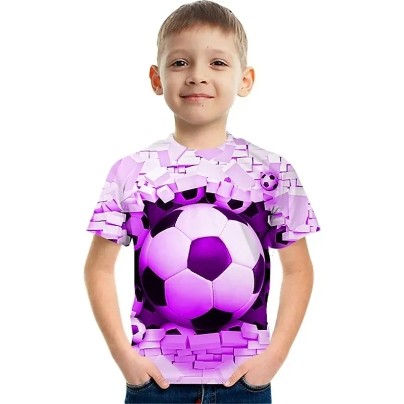 Fashion Football 3D Print Children T-Shirt Soccer Boy Girl Casual Tees Teen Kids Cool Clothing Funny Tops Sport Streetwear image 6