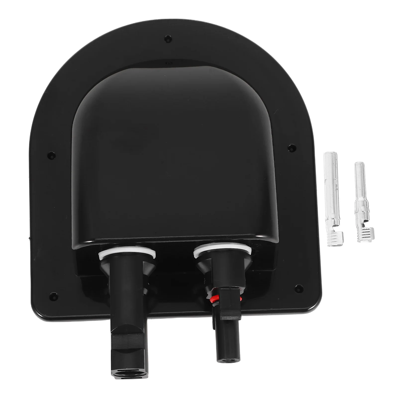 

1pc Photovoltaic Waterproof Box Black Dual Cable Entry Solar Panel Junction Housing For Rv Marine Boat Trailer Outdoor Use