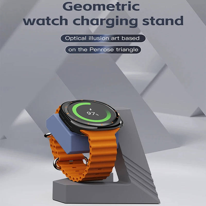 

2025 PC Geometric Charging Stand For Samsung Galaxy Watch Ultra/7/6/6 Classic/5/5 Pro Smart Watch Charger Dock Base