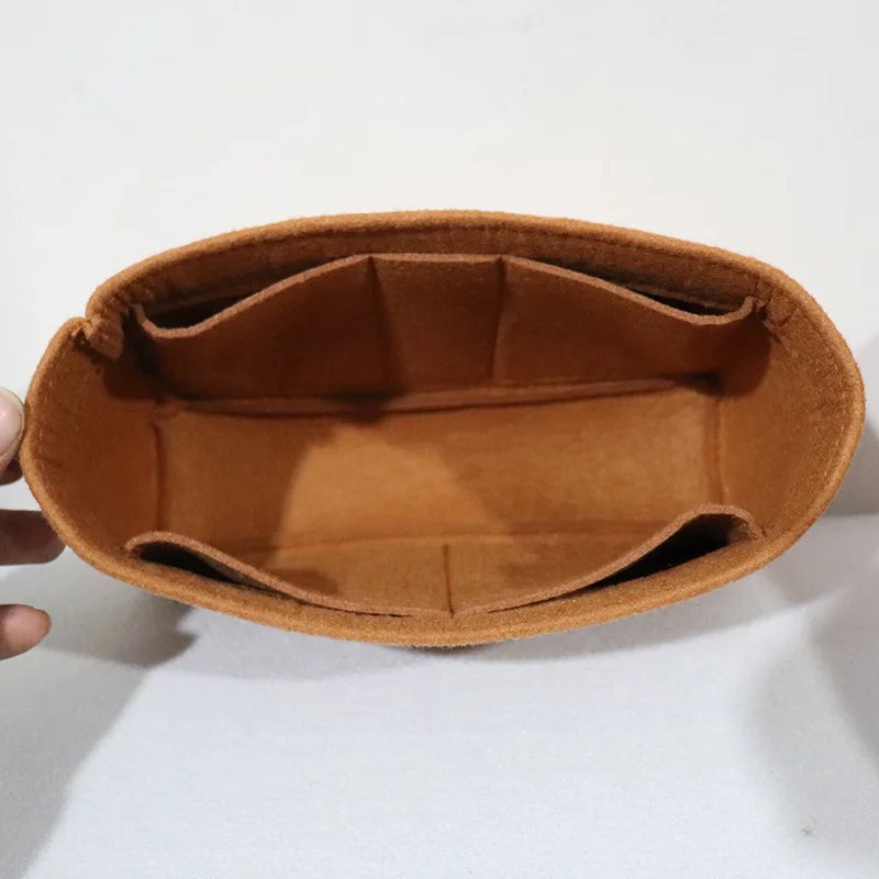 Portátil feltro inserir maquiagem saco para mulheres, bolsa interior, bolsa de armazenamento, viagem cosméticos organizador, bolsa sacos