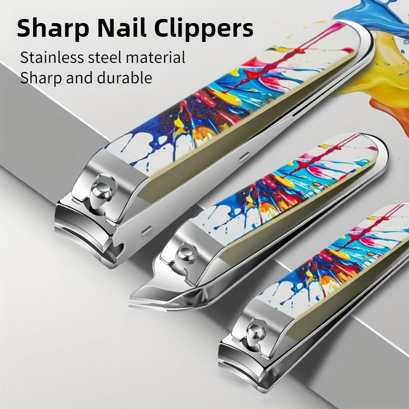 New Nail Clipper Set with Anti-Splash Design, Portable Stainless Steel Nail Clippers for Beauty Nano Nail File Manicure Tools