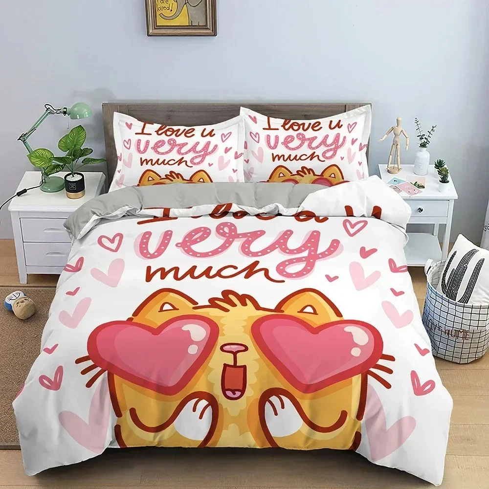 

TOP 3D Cartoon Bedding Set Kids Bedroom Duvet Cover Set With Pillowcase Quilt Comforter Cover Soft Cozy Bedclothes