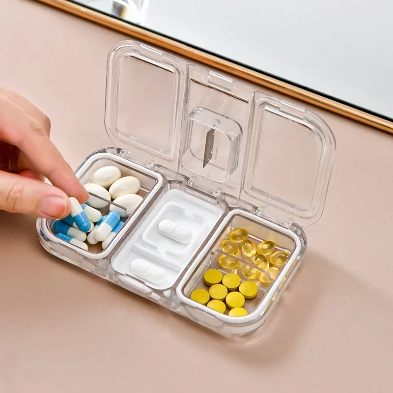 صندوق دواء محمول صغير محمول، صندوق تقطيع دواء لتخزين الأدوية للمرضى بسهولة