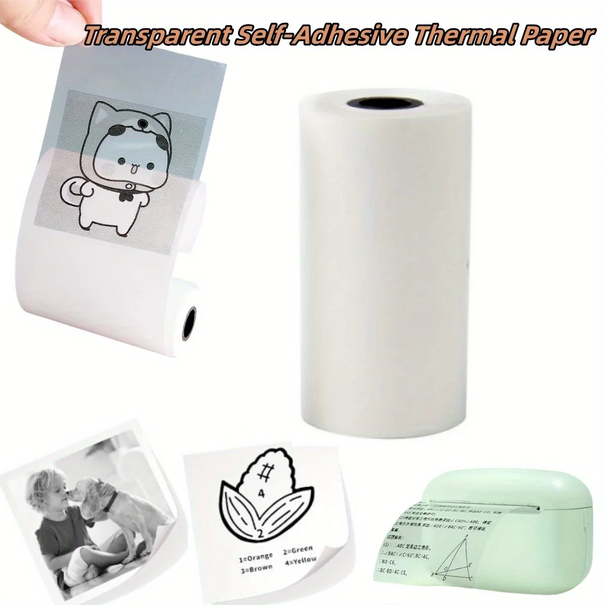 57*25 مللي متر ورق ملصقات حراري شفاف ذاتي اللصق لطابعة الجيب تسمية طباعة شفافة لملاحظات المجلات والمذكرات