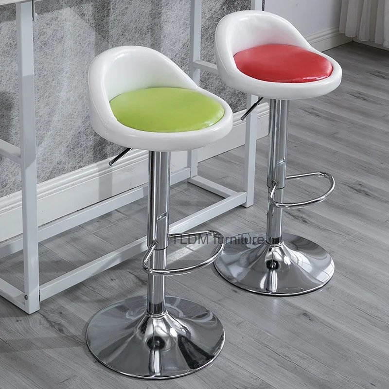 Kitchen Adjustable Bar Chairs Support Nordic Vintage Designer Bar Stool White Metal Sillas Para Comedor Luxury Furniture