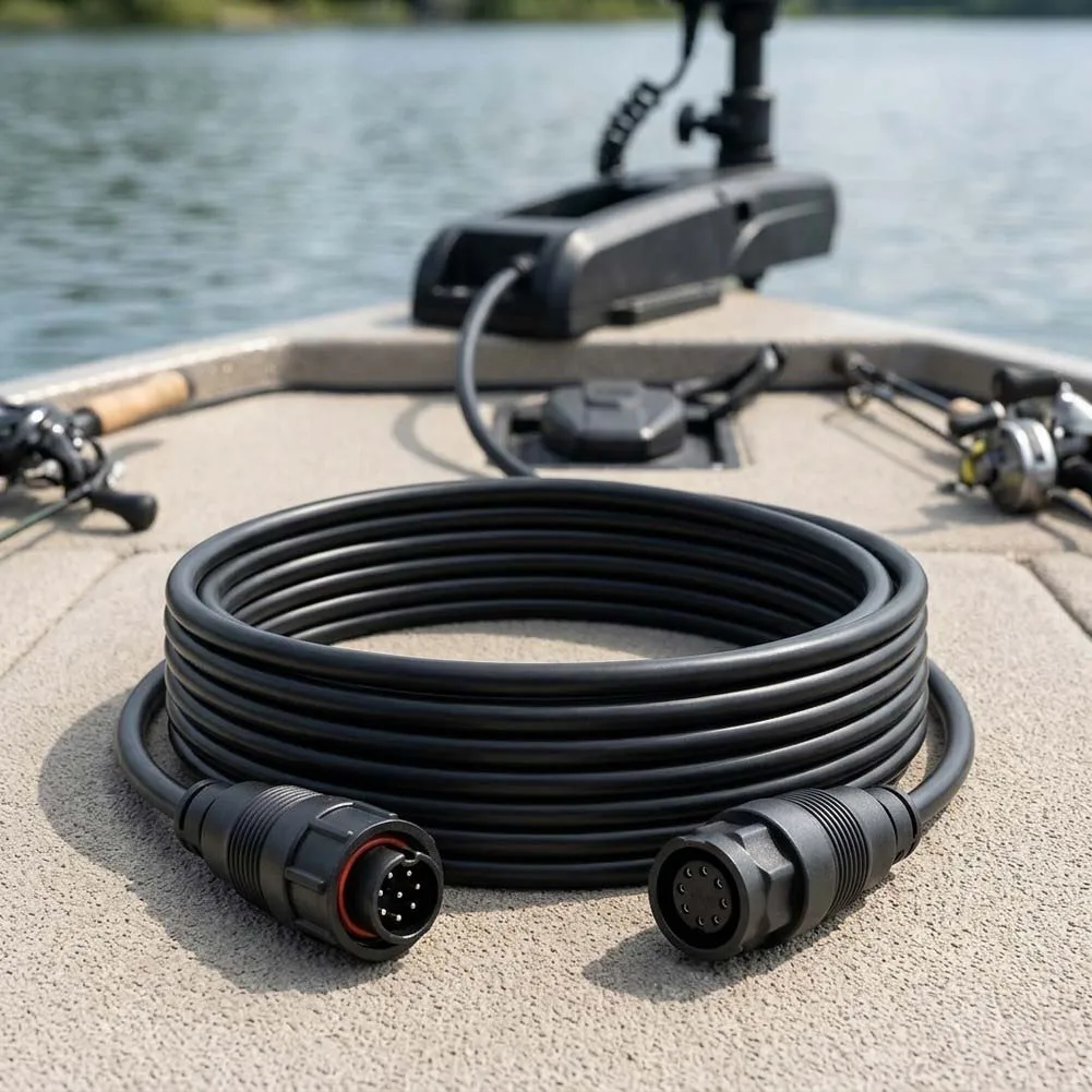 Fishfinder Extender 9-pin Transducer Cable For Sonar Imaging Oxygen-free Copper Core Waterproof Design For LSS-1 LSS-2