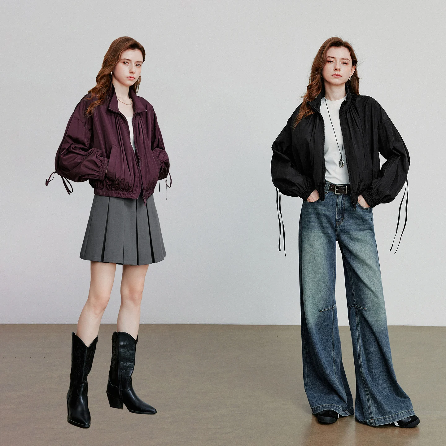 TOYOUTH Frauen Mantel 2025, Herbst Neue Alte Geld Stil Sonnenschutz Stehkragen Jacke Mantel Weinrot