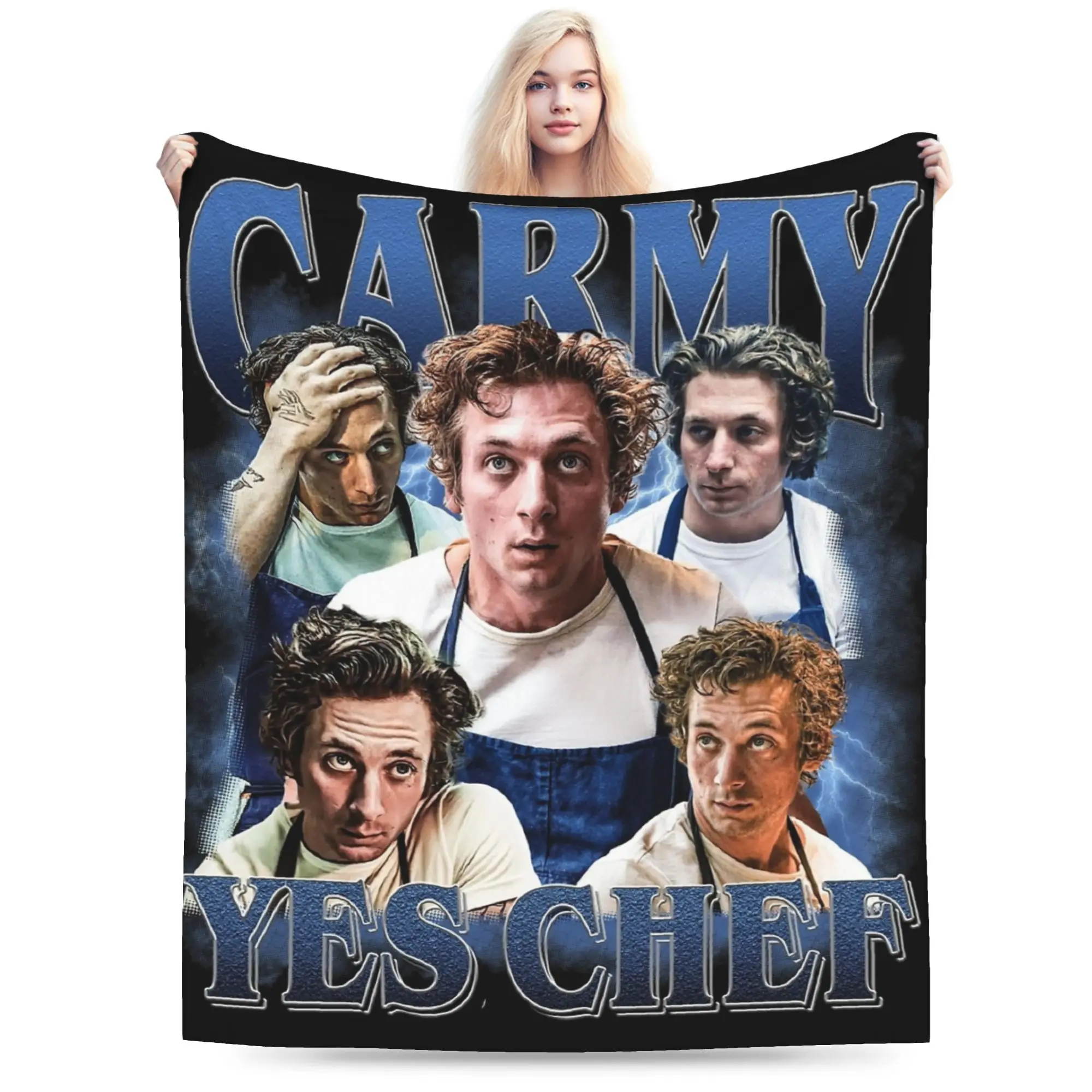Carmy Yes Chief Jeremy Allen White The Bear Tv Show Blankets Fleece Print Warm Throw Blanket for Sofa Office Bedding Throws