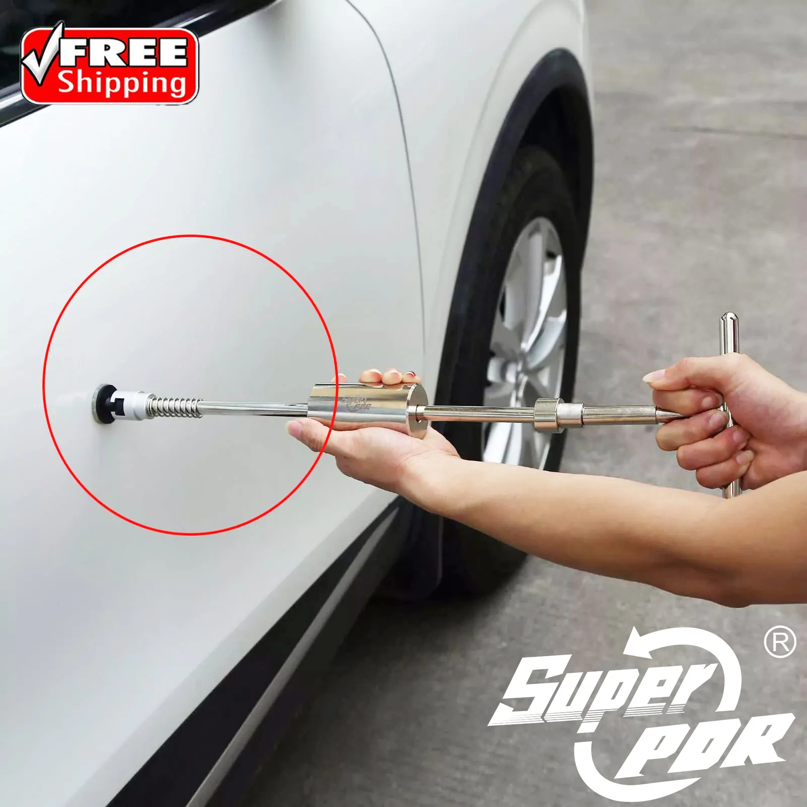

Super PDR 2-In-1 T-Type Puller Black T-Type Puller Dent Repair Tool Paint-Free Dent Removal Tool Car Body Dent Repair Tool Kit