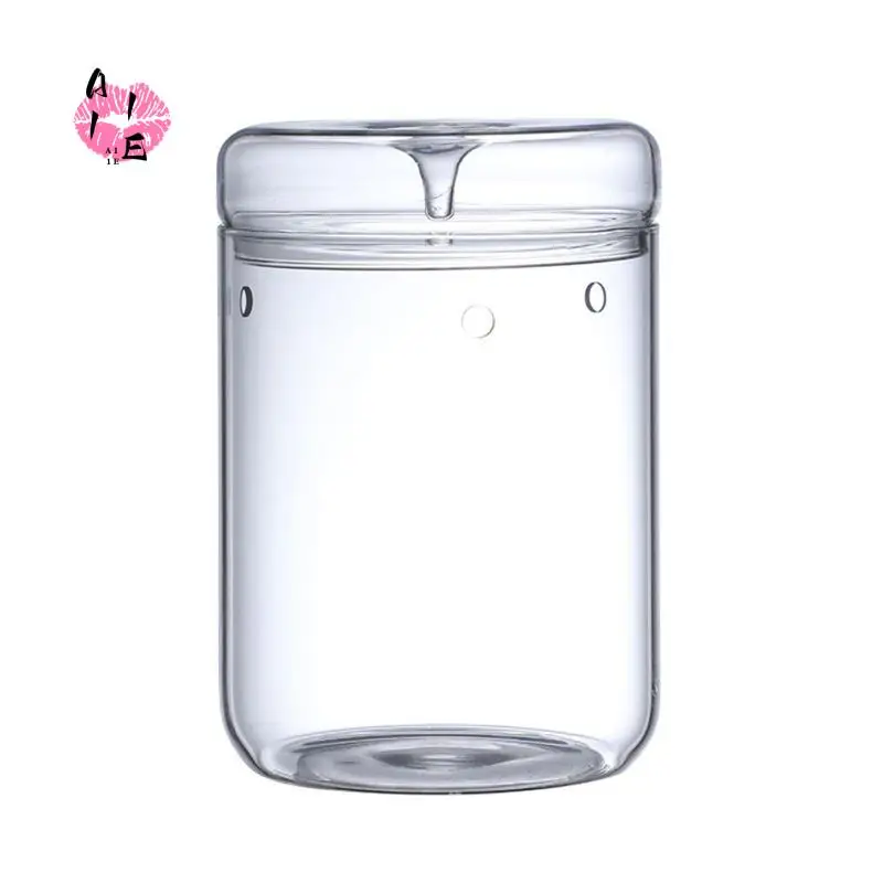 A11E-Micro-Landscape Glass Terrarium With Dew Collection Cover, Bonsai Vase Glass Microscopic Landscape Ecological Bottle