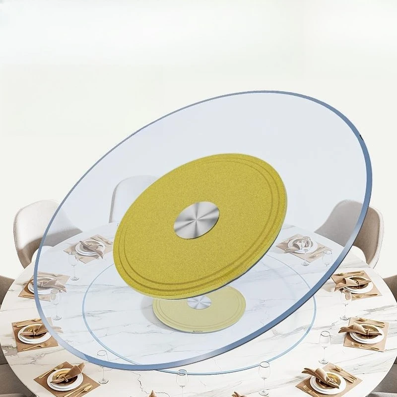 

Электрическая поворотная платформа для обеденного стола, цельностальная основа со встроенной стеклянной вращающейся столешницей.