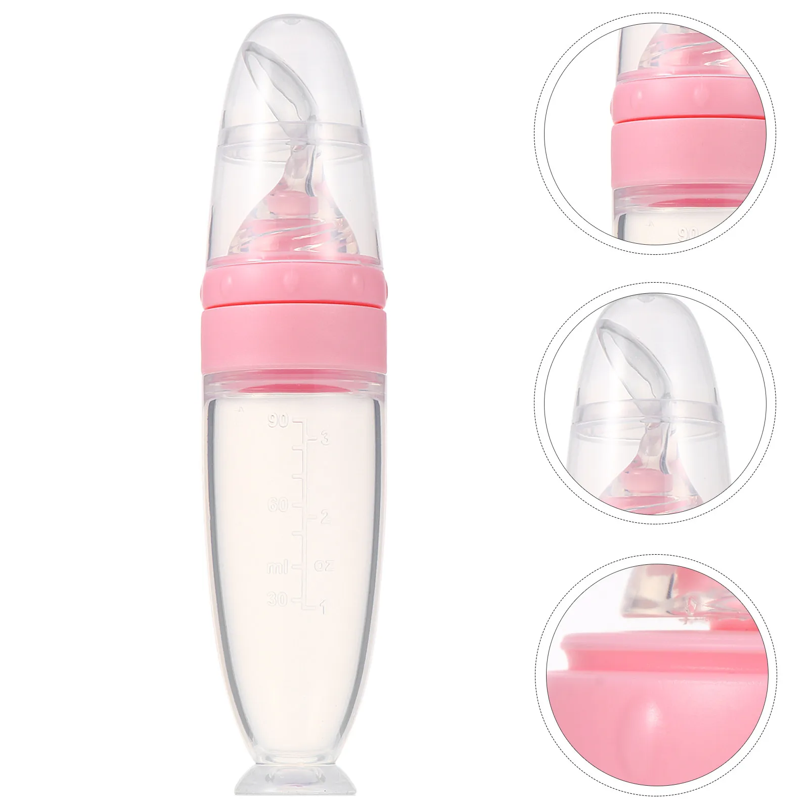 

Silicone Squeeze Feeding Bottle 3-In-1 Baby Food Dispensing Spoon Portable Compact Lightweight Infant Feeder For Smooth Surfaces