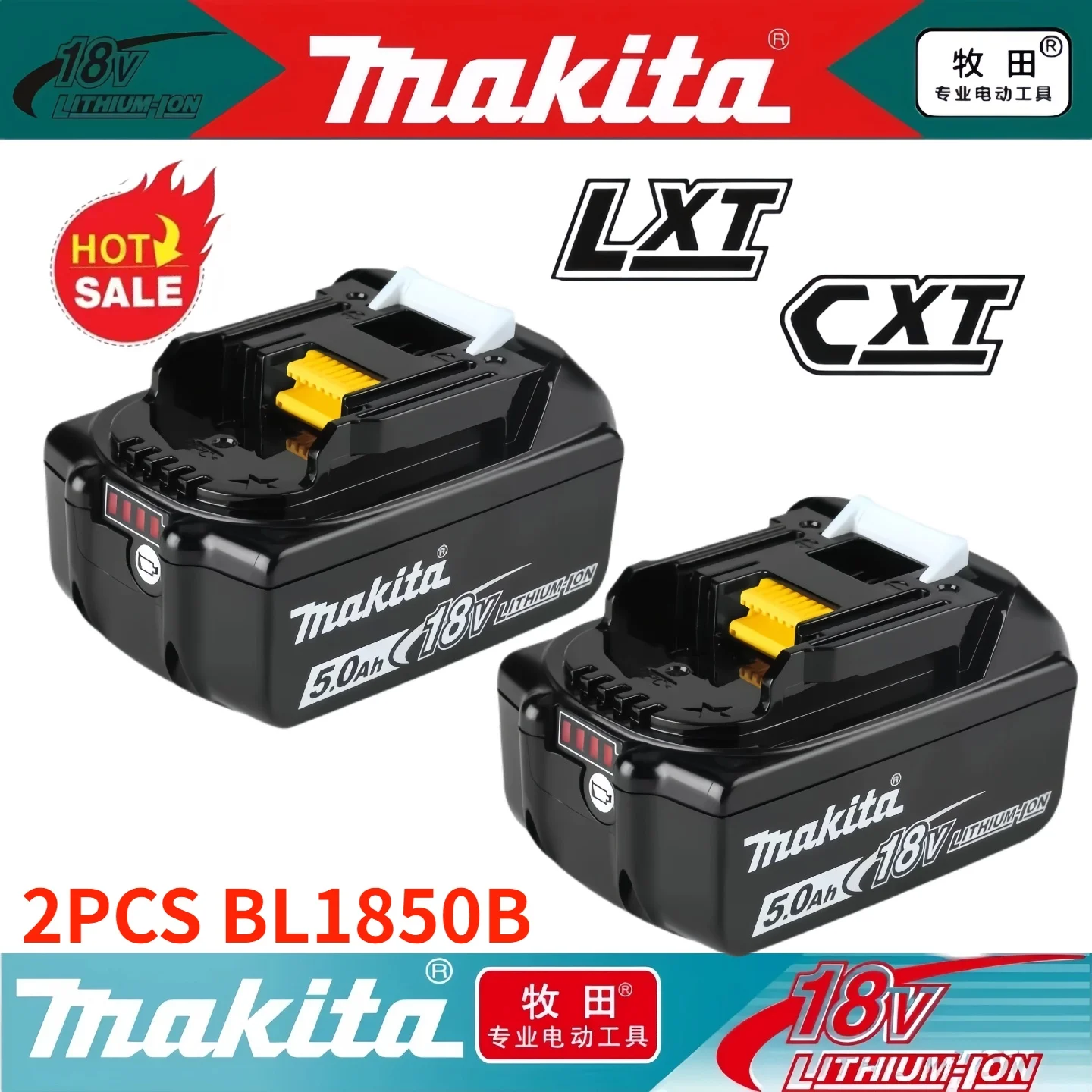 

100% genuine Makita rechargeable lithium-ionv5.0Ah battery can replace MakitaBL1820B BL1830B BL1840B BL1850BBL1860B LXT400