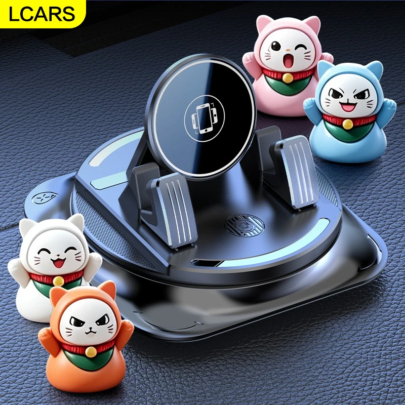 Lcars Car Dashboard Phone Holder 360 °   Rotating Universal Car Center Console Navigation Bracket Interior Accessories with Free Doll Ornament