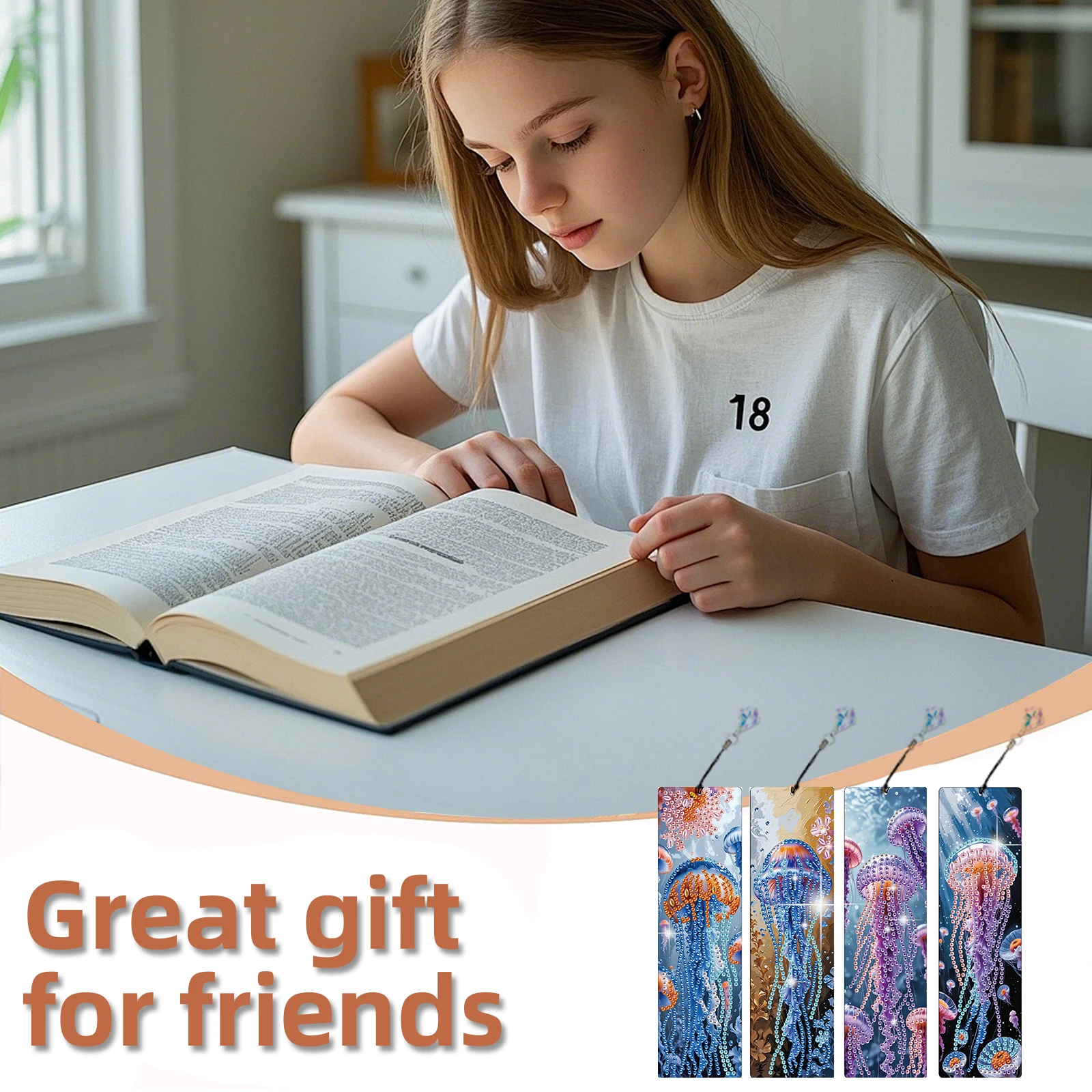 4 قطع من علامات الكتب المزينة - مراجعة Resin Art Bookmark وسعره