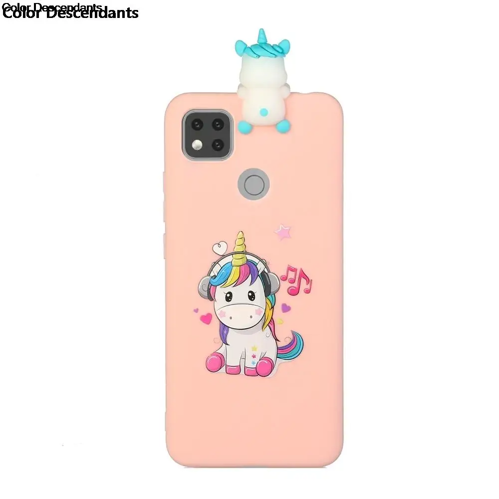 3D Phone Cover for Funda Xiaomi Redmi 9C Case on Etui Xioami Redmi 9C Cute Unicorn Panda Bear Cat Dog Silicone Case Bumper Women