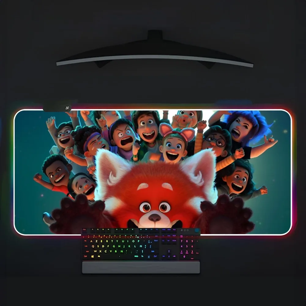 Turning Red Mouse Pad RGB Large Gaming Computer Keyboard LED Mousepad Office Desks And Laptop Accessories Non Slip HD