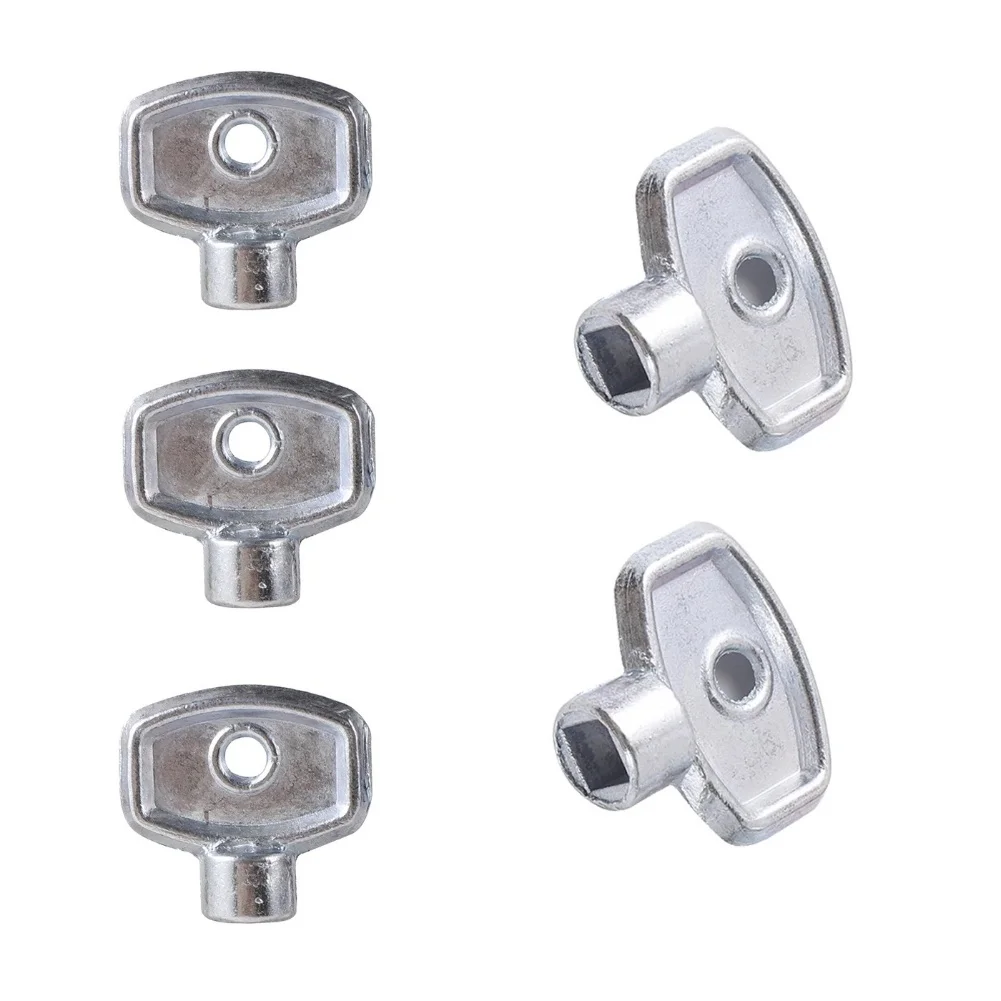 5pcs Radiator Exhaust Valve Key Radiator Key Zinc Alloy Heating Valves Water Tap Plumbing Wrench Air Vent Central Heating Tools
