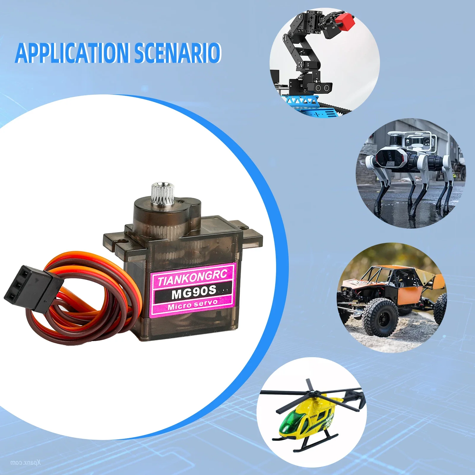 Full Metal Gear MG90S Micro Servo Motor 180/270/360 Degree Enhanced Servos Power Parts With Mechanical Limit For RC Airplane Toy